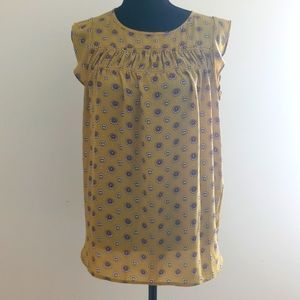 LOFT outlet Gold or mustard yellow short sleeve blouse